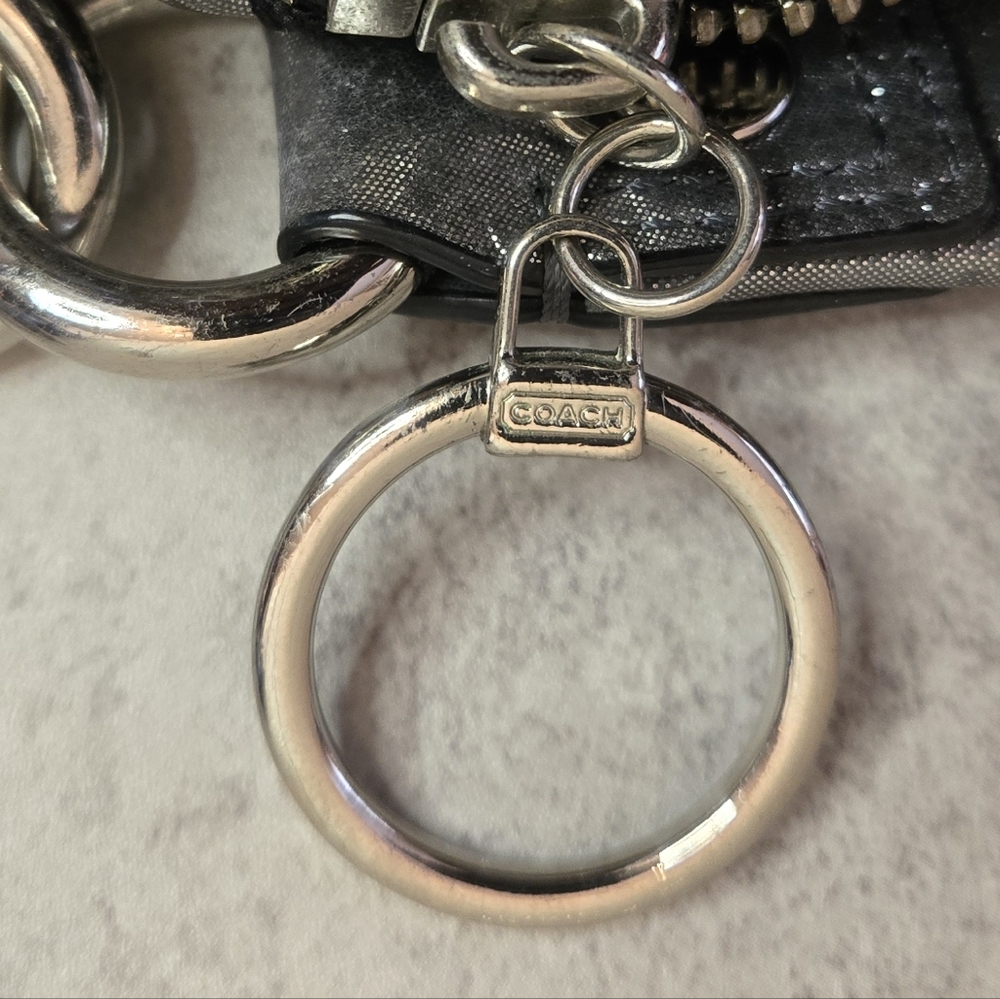 COACH Silver Metallic POPPY Shoulder 2-Way Bag - Picture 15 of 16